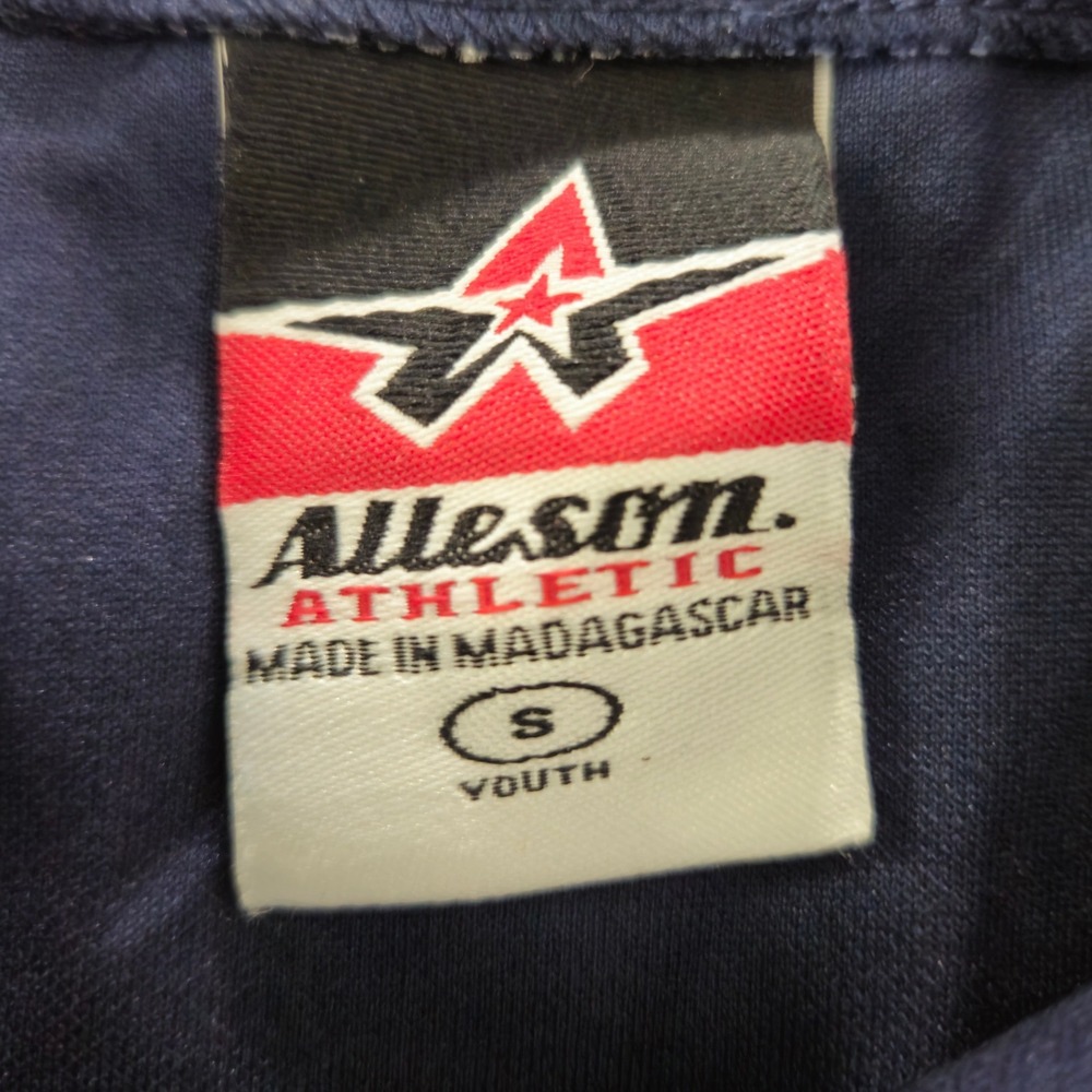 Alleson Athletic Youth‎ Baseball Jersey Short Sleeve Navy Gray White Size S - Picture 3 of 4